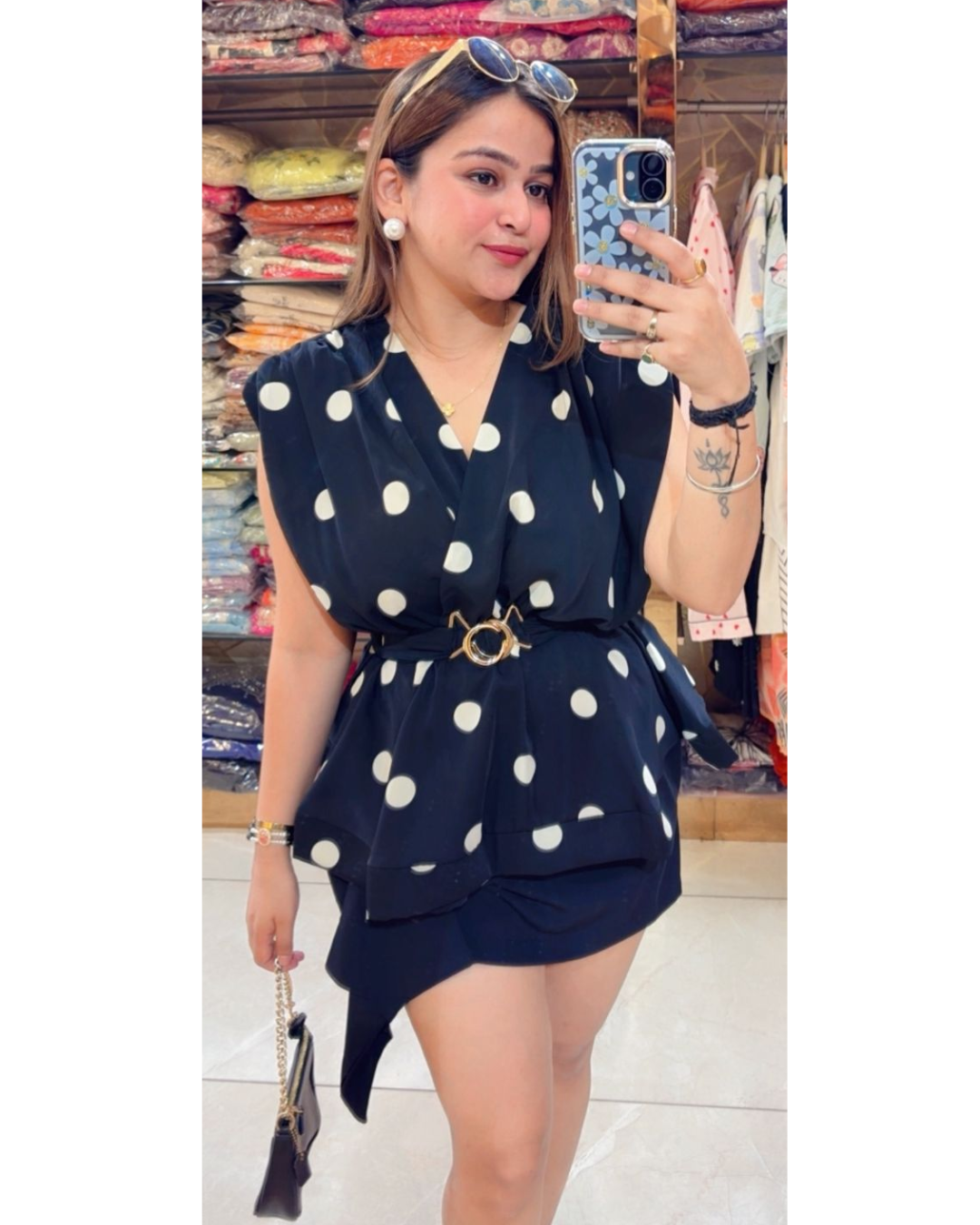 DIYA-PEPLUM TOP WITH BELT
