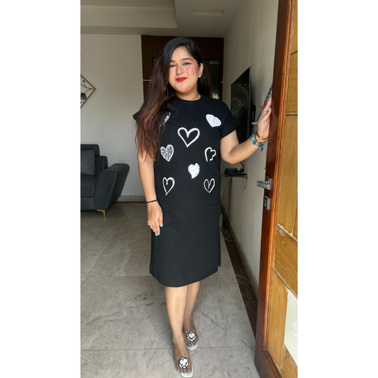 "HAMAIRA"BLACK HEART DRESS
