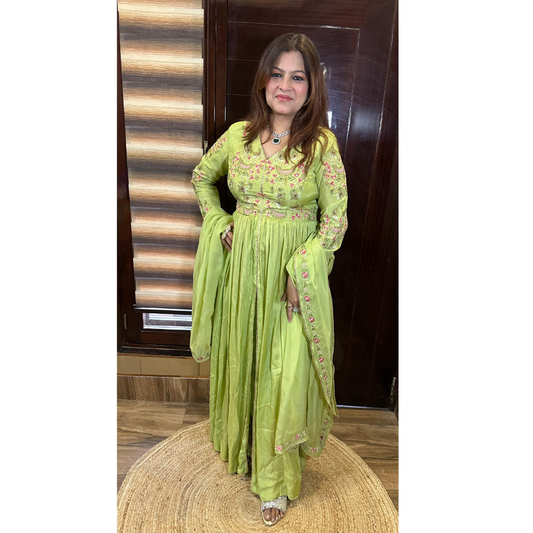 "ADA" GREEN ANARKALI