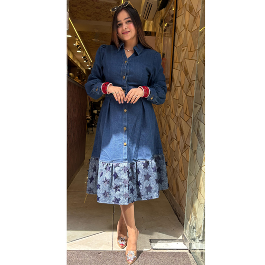 "EXCLA" DENIM DRESS