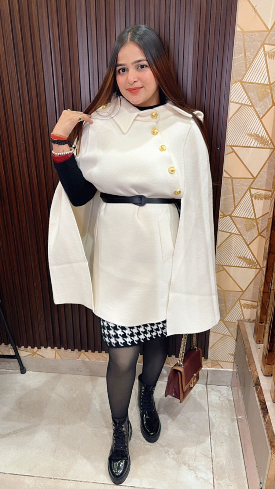 Long Poncho with belt