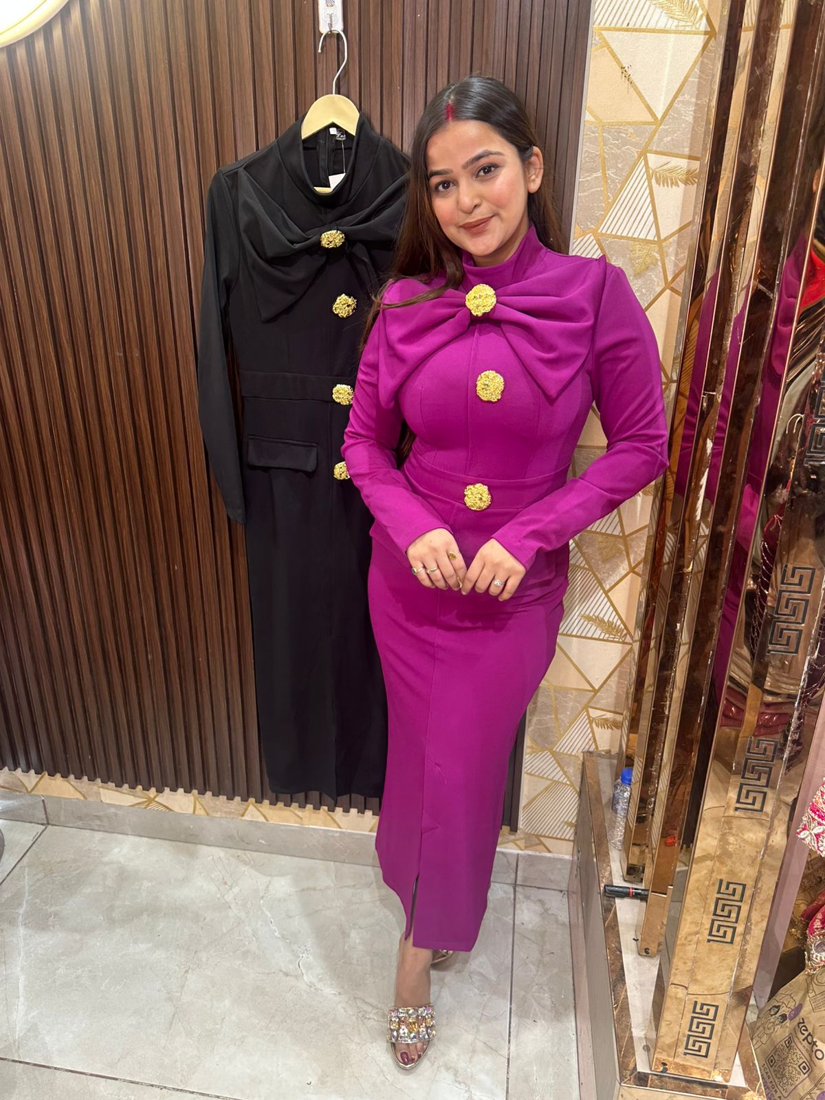 Bow Golden Dress
