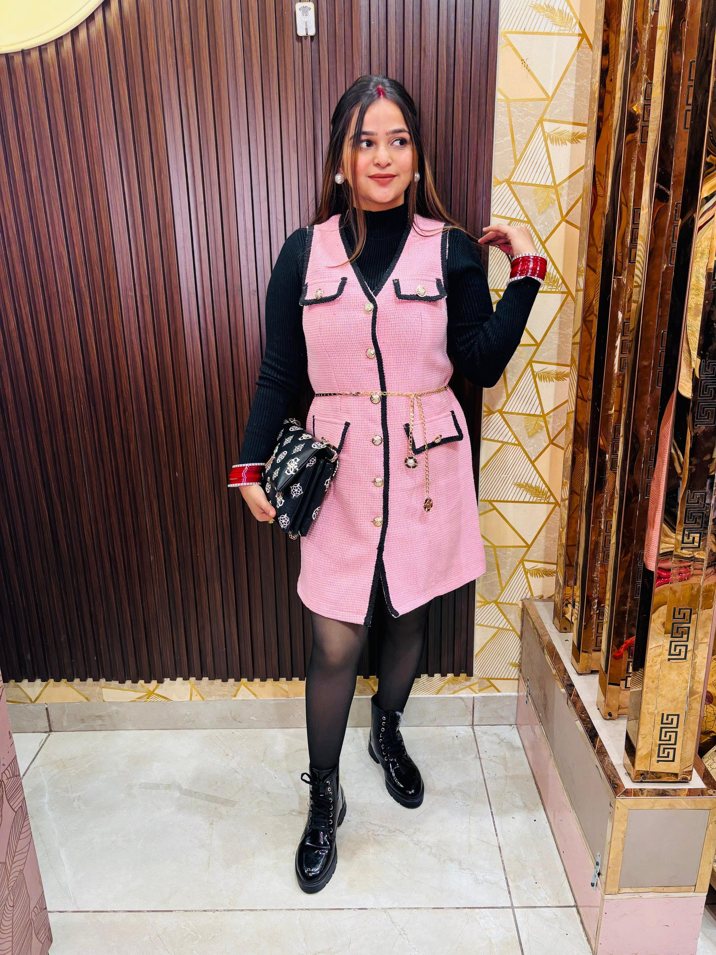 Tweed 3 piece set with belt + inner