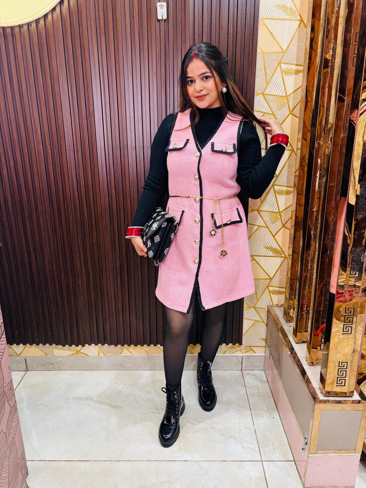 Tweed 3 piece set with belt + inner