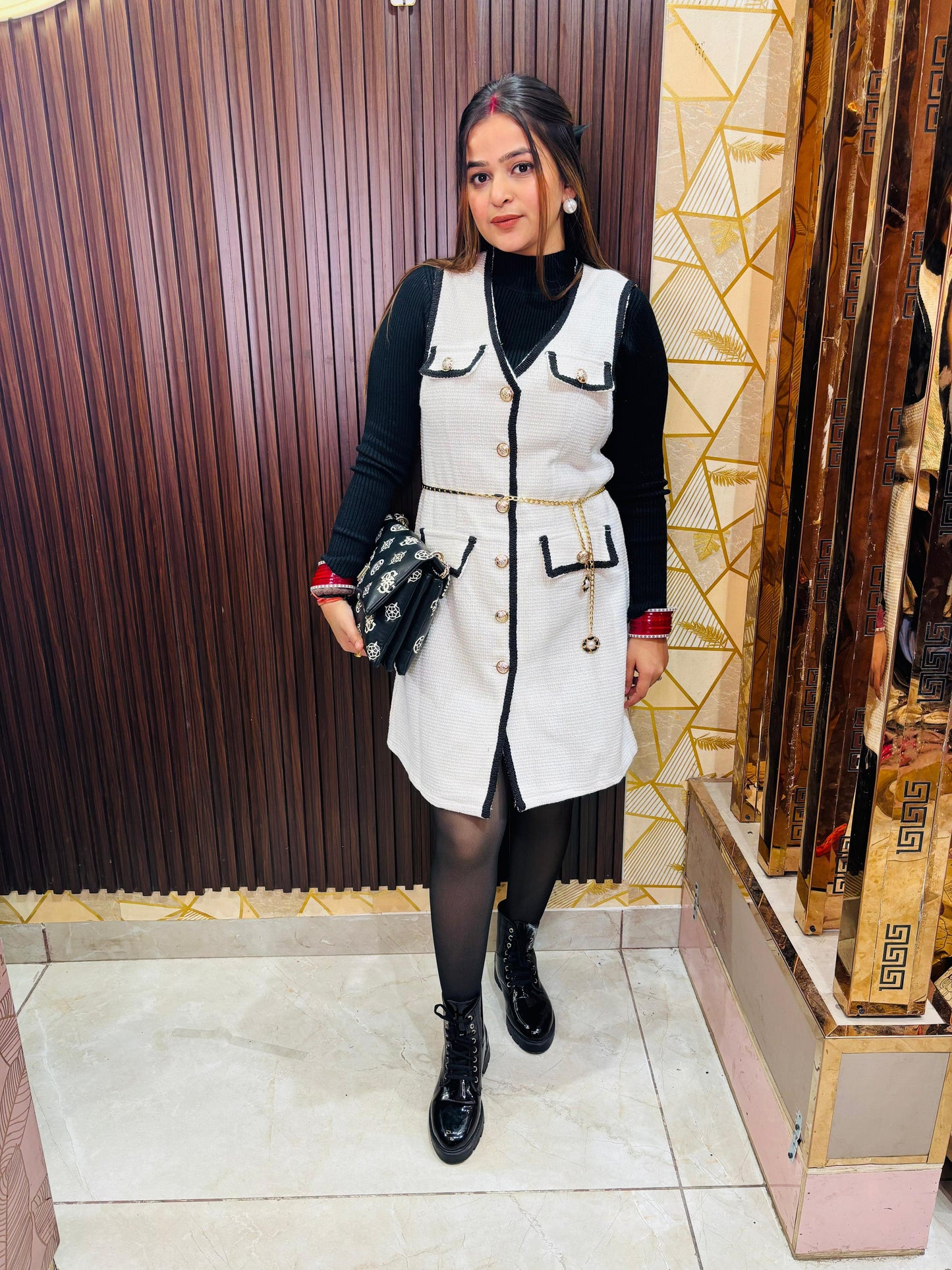 Tweed 3 piece set with belt + inner