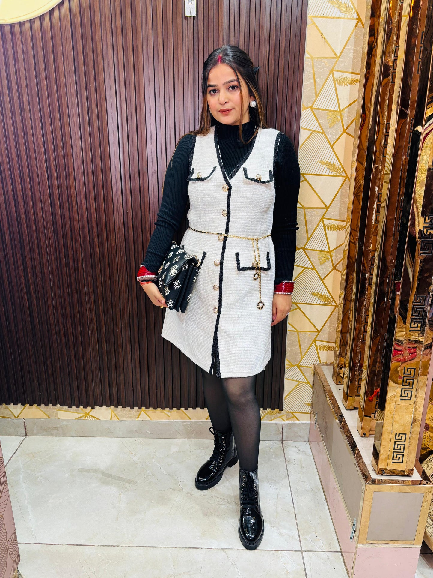 Tweed 3 piece set with belt + inner