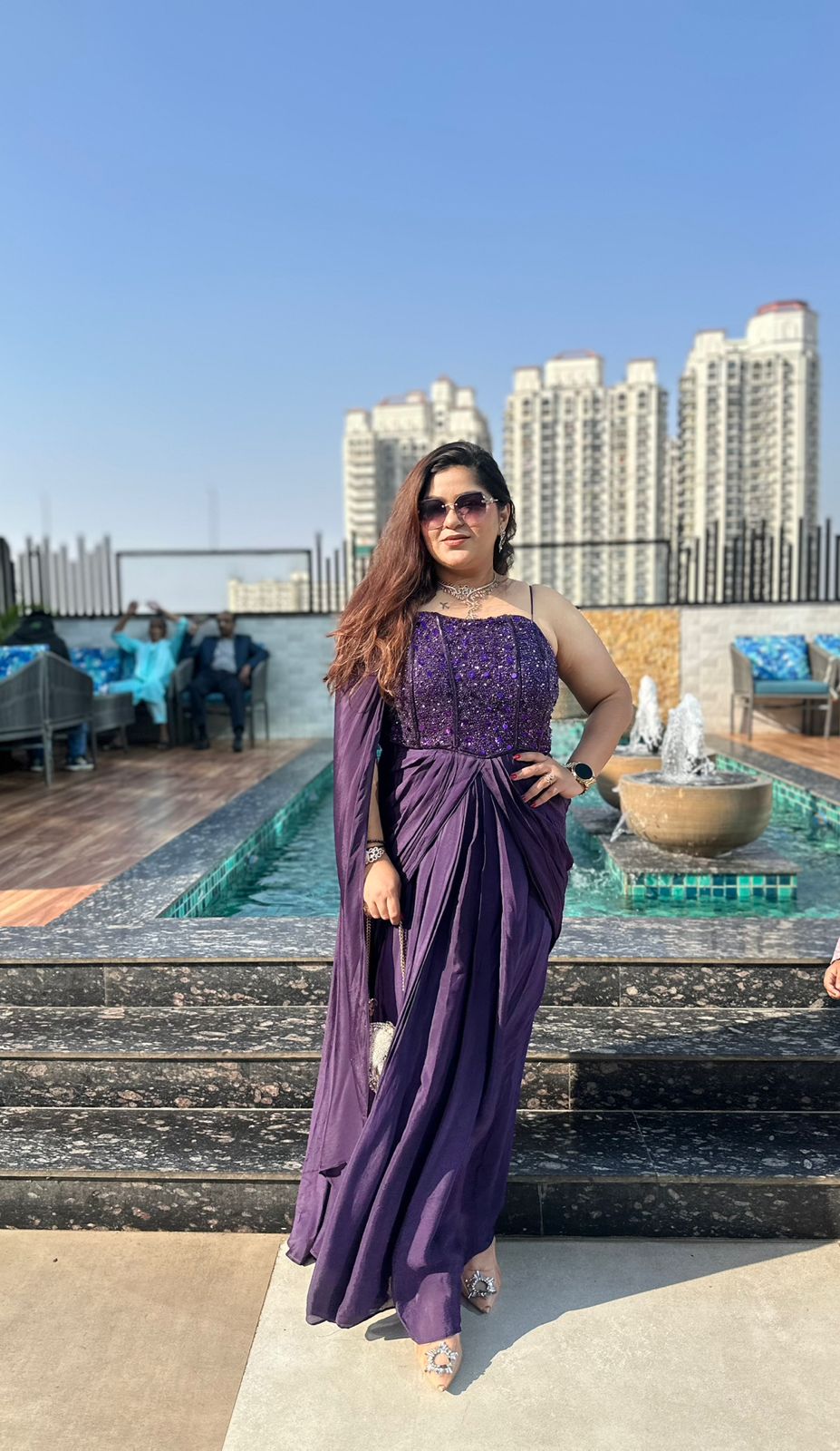 Drape Purple Dress