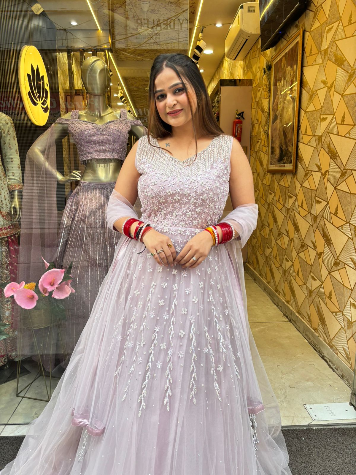 Sitara Pink Gown with Dupatta