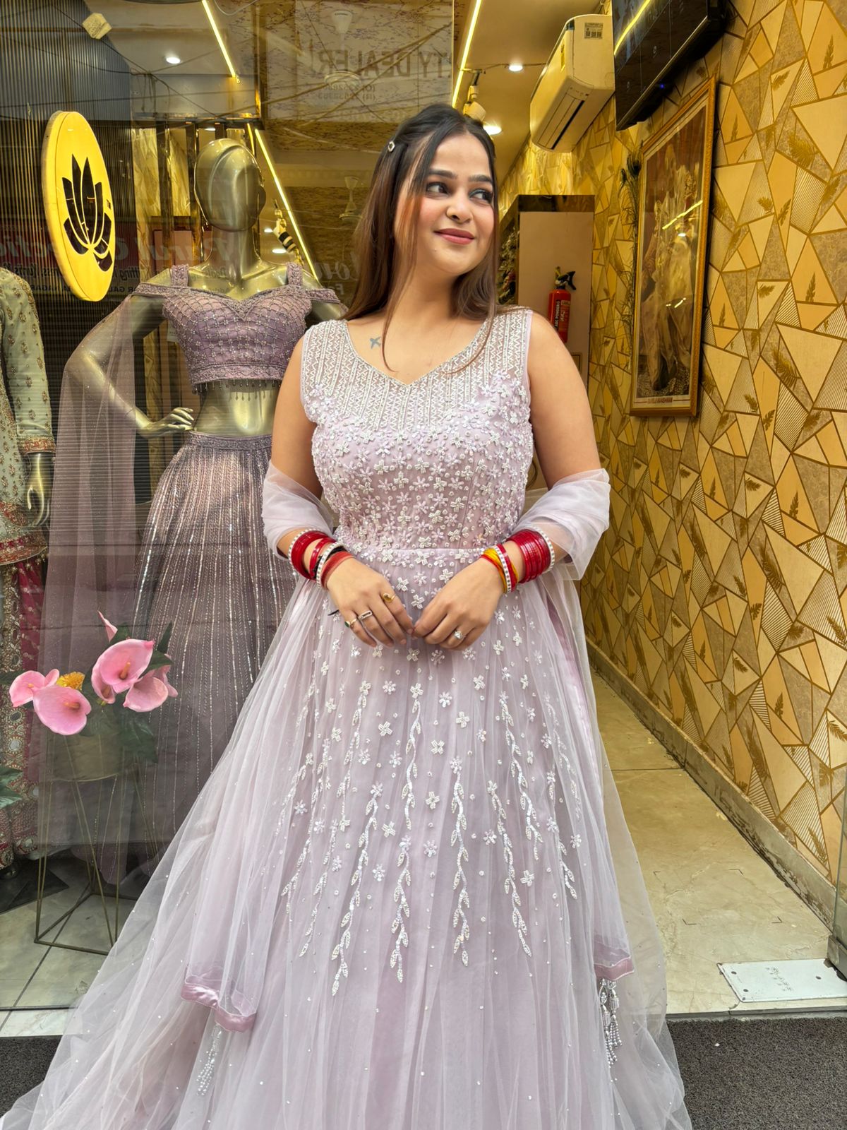 Sitara Pink Gown with Dupatta