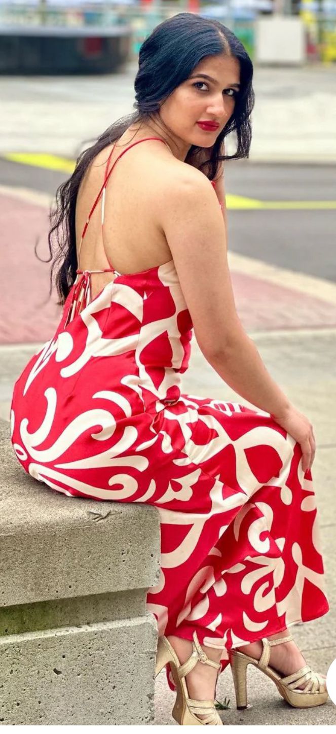 Orange Halter Neck Dress