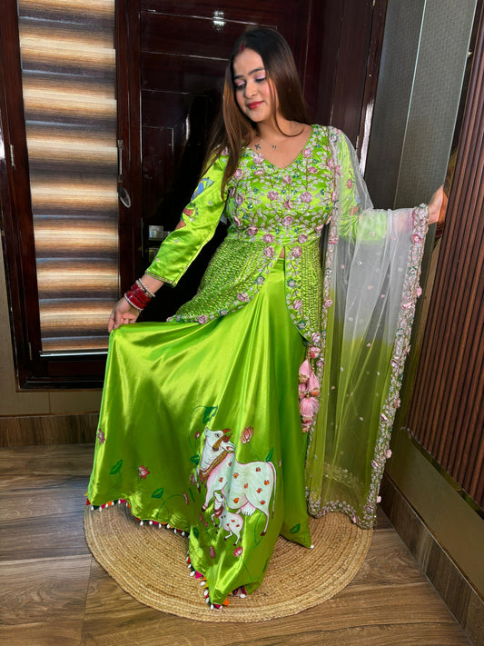 Vedha Designer Skirt Set pattern