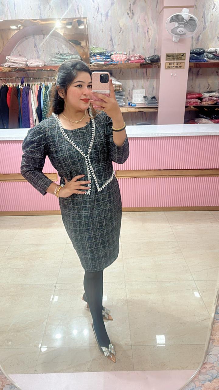 "Hazel" Tweed Dress with Shrug