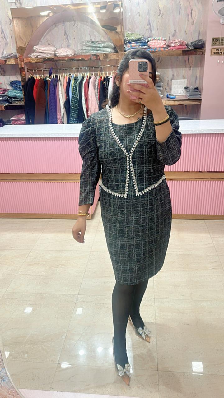 "Hazel" Tweed Dress with Shrug