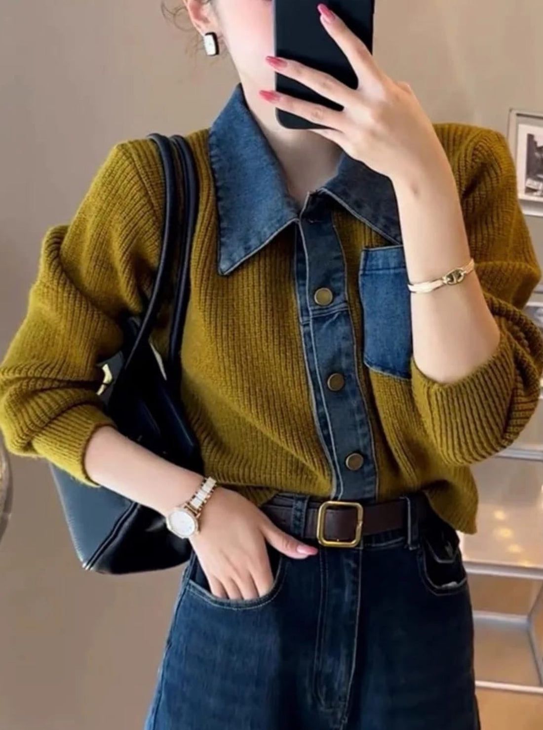 " Wes " Denim Winter Top