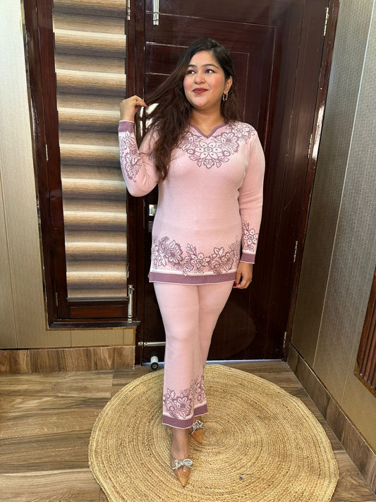 "ACE" Wollen Pink Coordset
