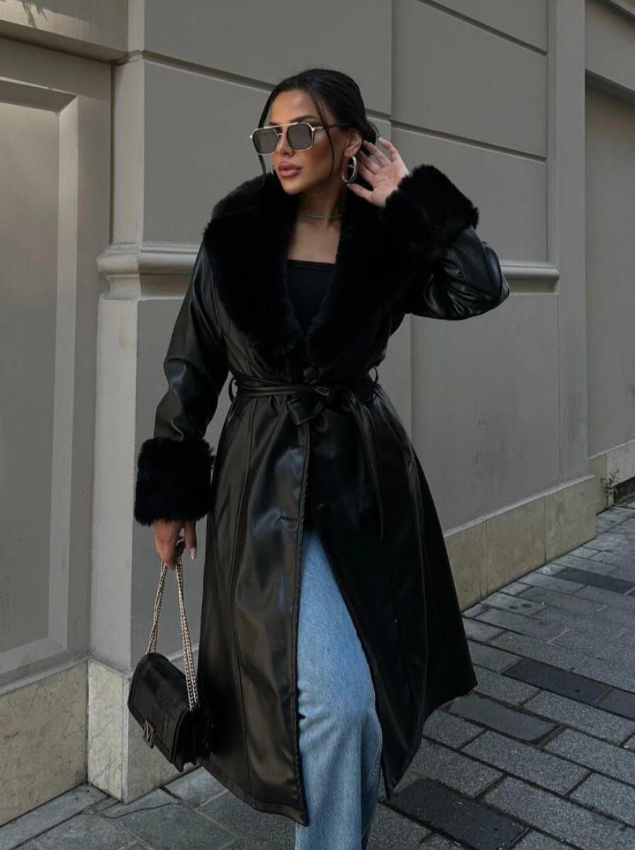 "QUEEN-ERA" FUR LEATHER LONG COATS