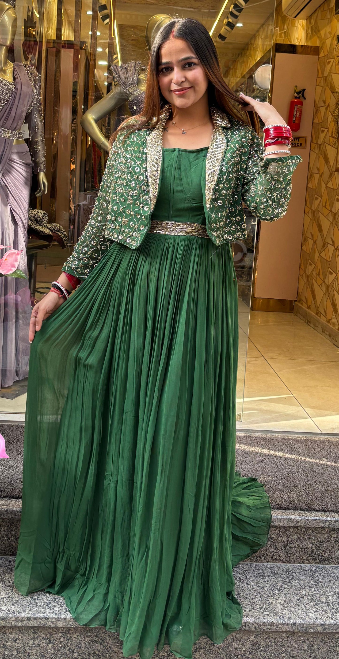 "ALIA" Long Dress with Shrug