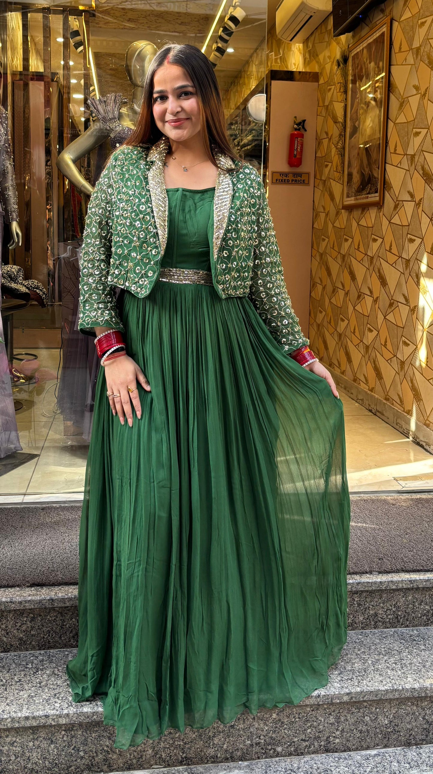 "ALIA" Long Dress with Shrug