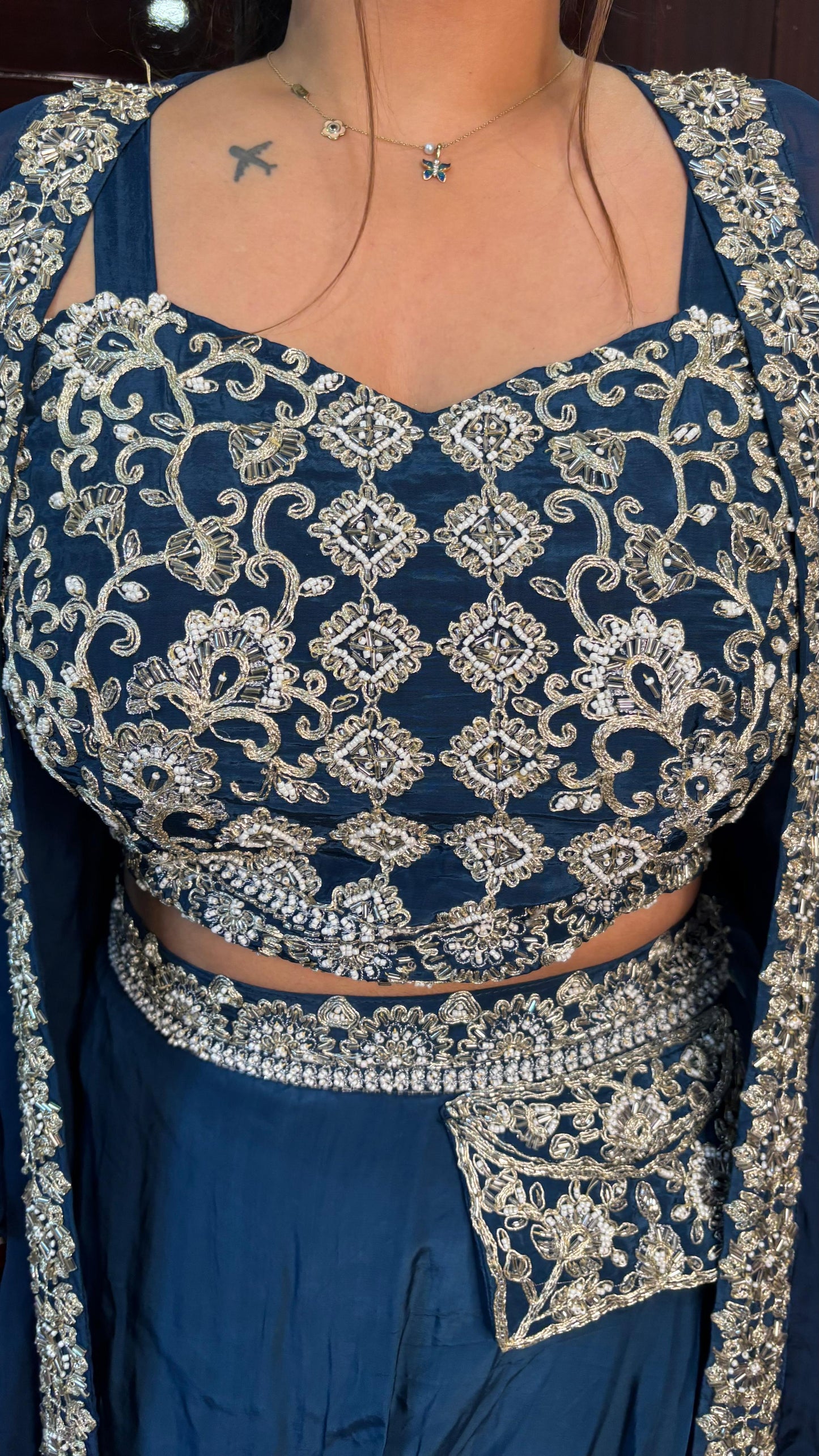 "HIMANI" TEAL DRAPE INDOWESTERN