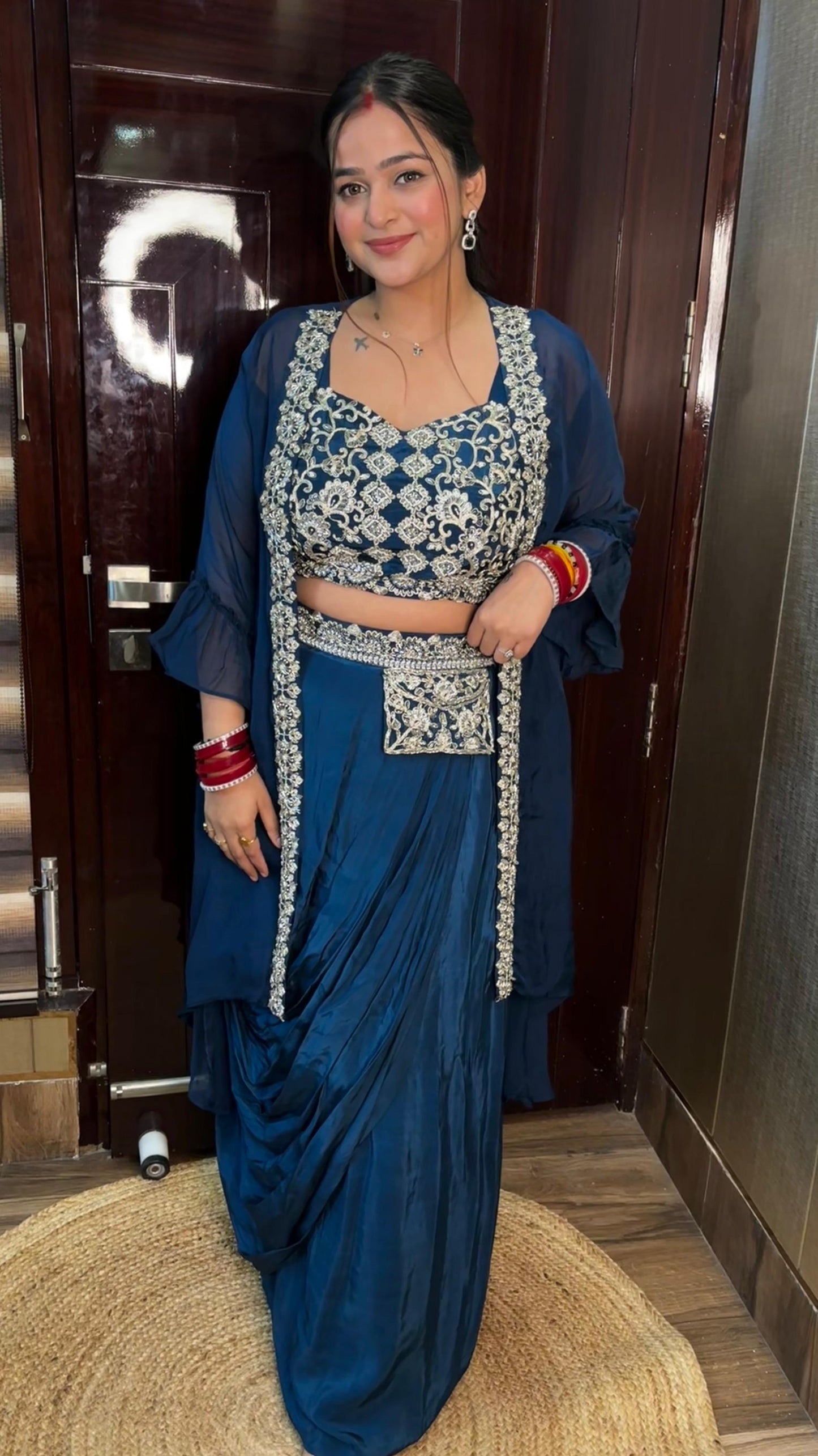"HIMANI" TEAL DRAPE INDOWESTERN