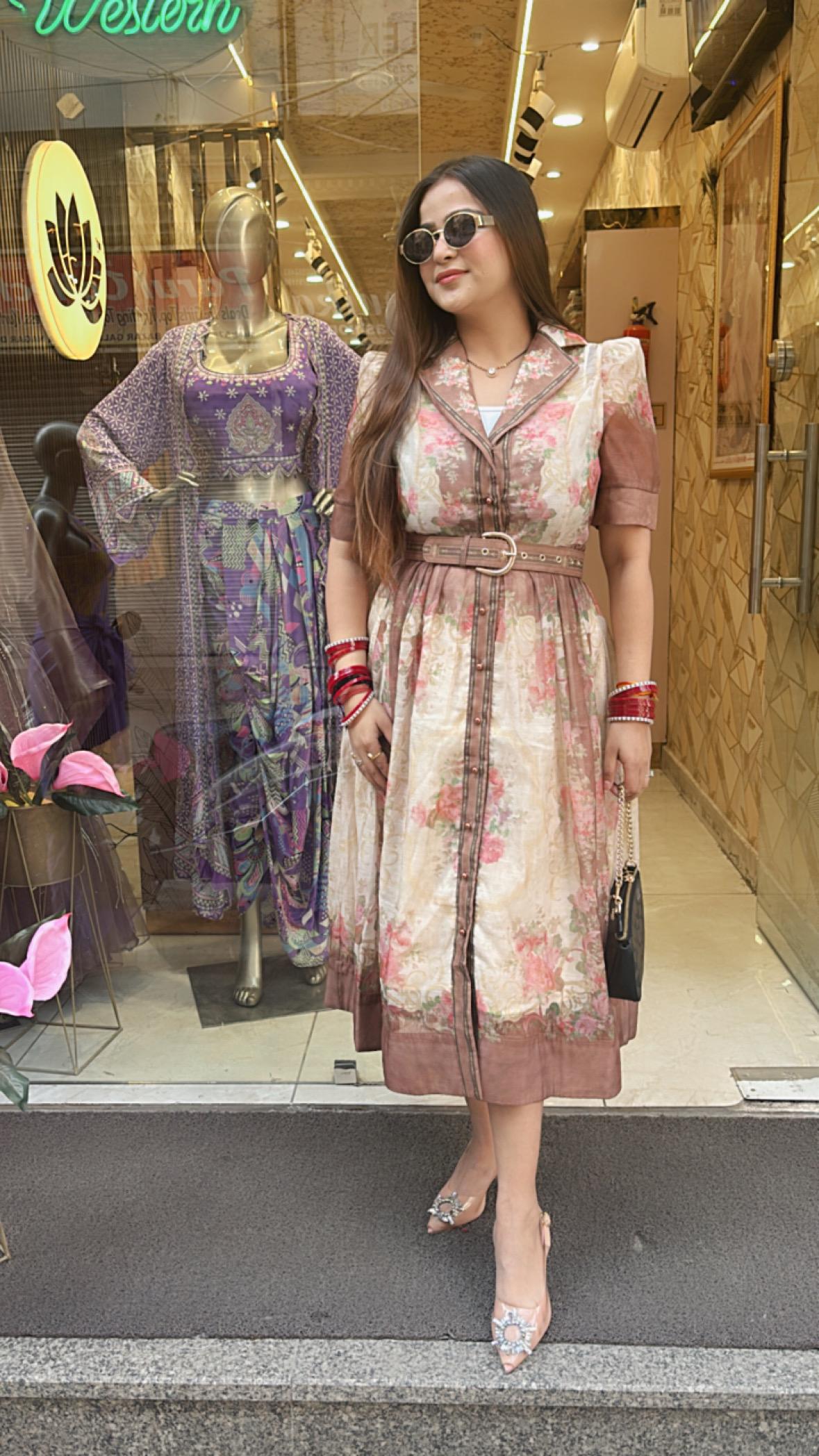 "NEXA DESIGNER DRESS WITH BELT"