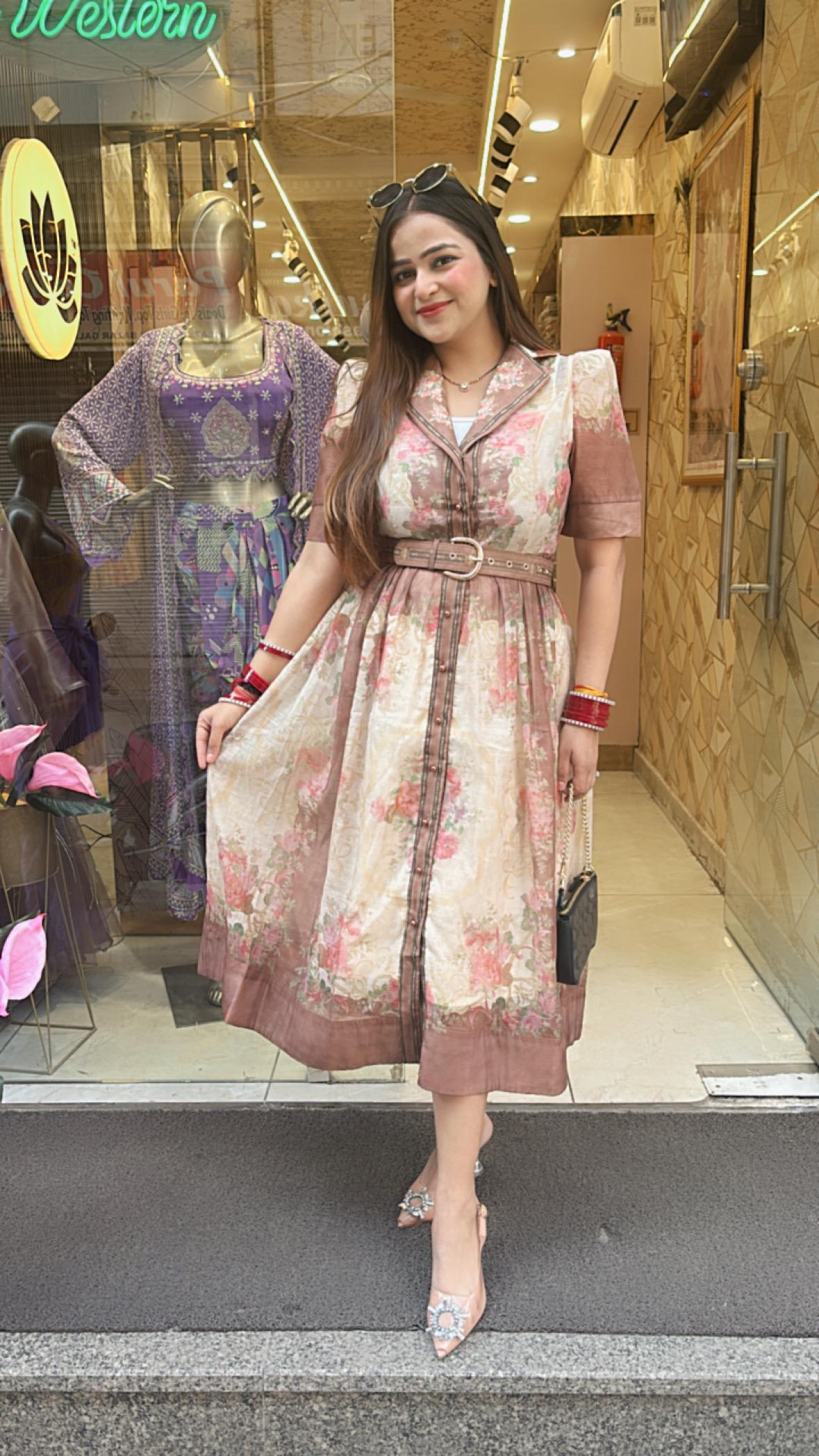 "NEXA DESIGNER DRESS WITH BELT"