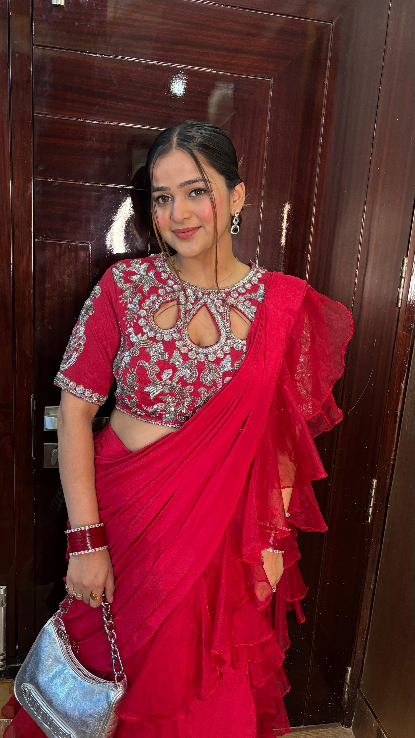 "SABA" DESIGNER RED DRAPE