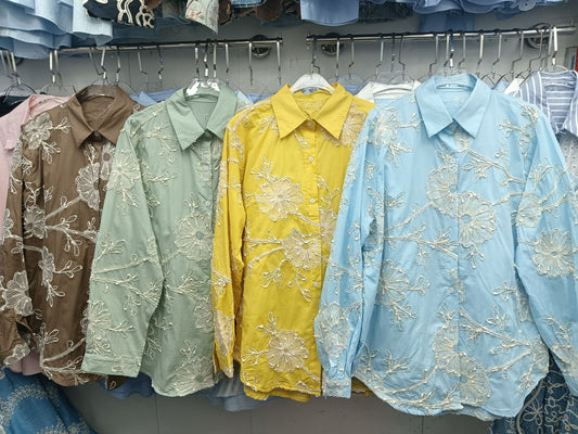 "MARIA" COTTON THREAD SHIRTS