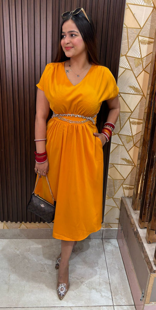 MANGO STONNED DRESS
