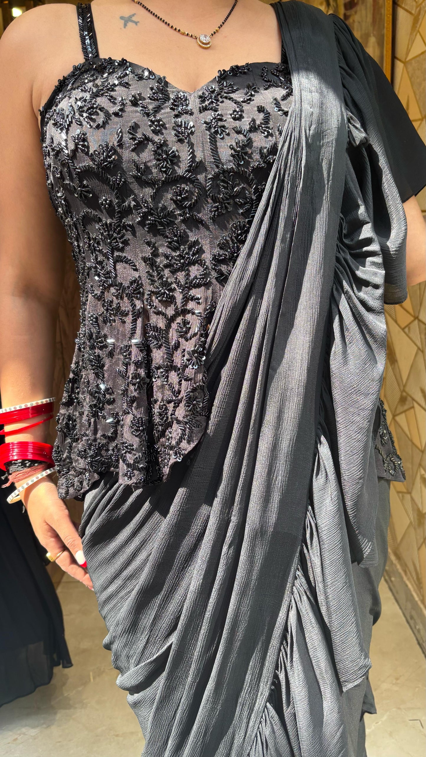 Alfia luxe ruffle saree