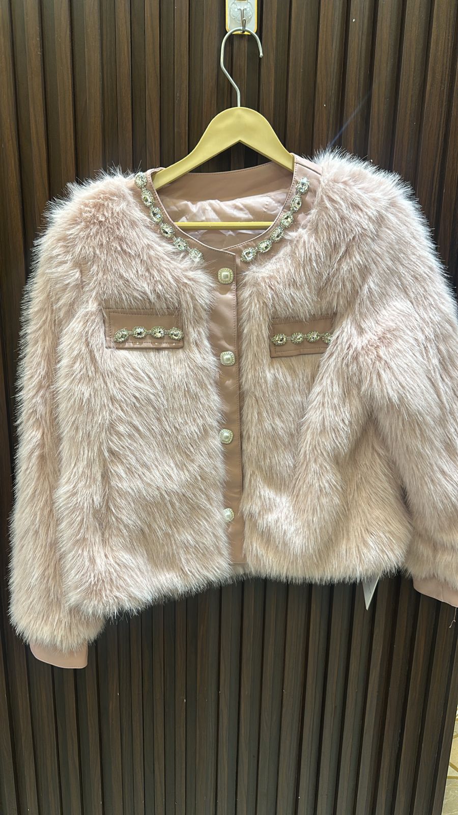 "HAILEE" Designer Fur Jackets with detailing