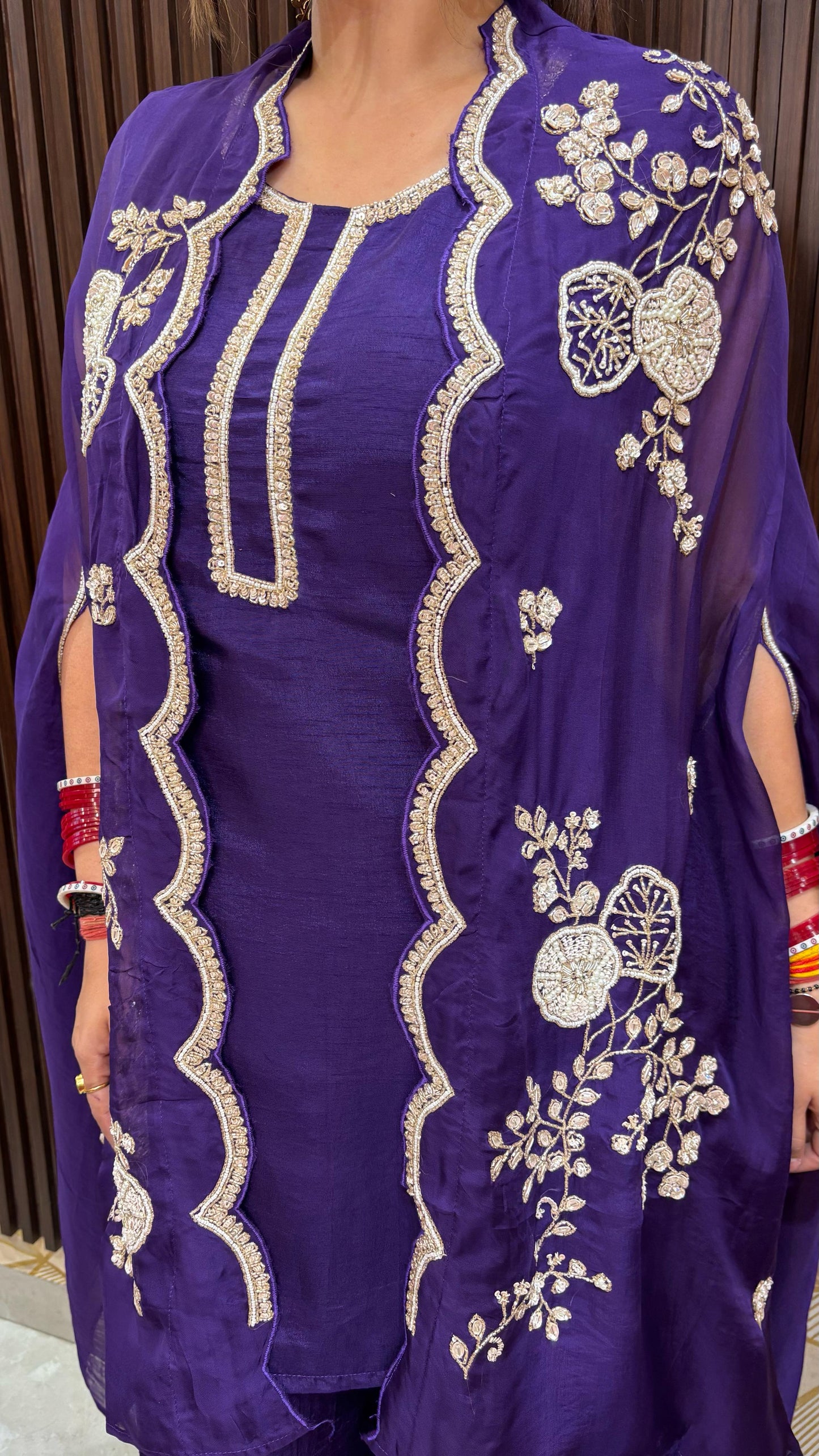 "ASHI" -3 PIECE PURPLE CAPE SET