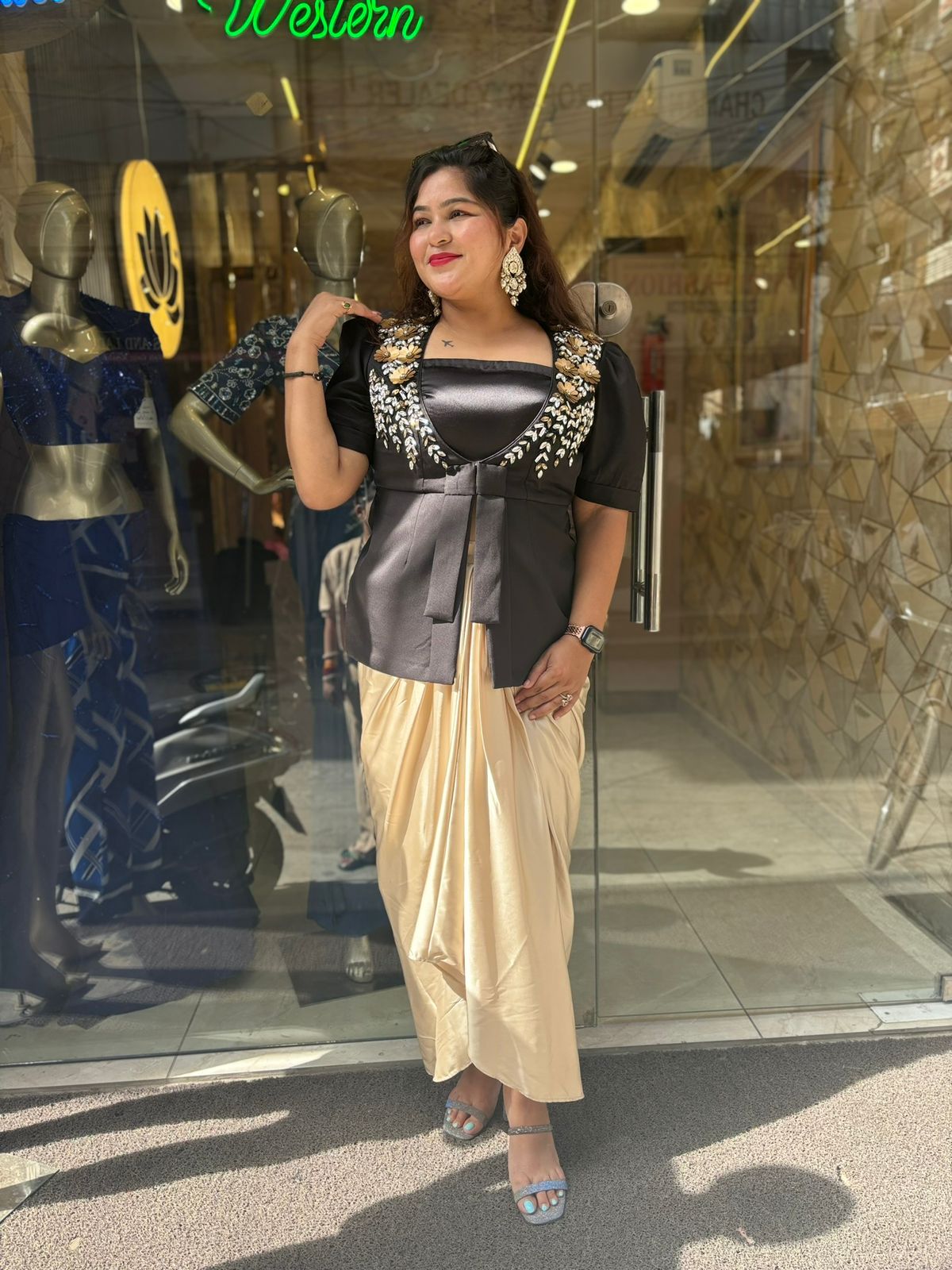 Designer Black Blazer Coordset