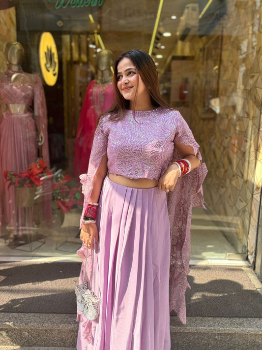 Meera Lilac 2 pc skirt set