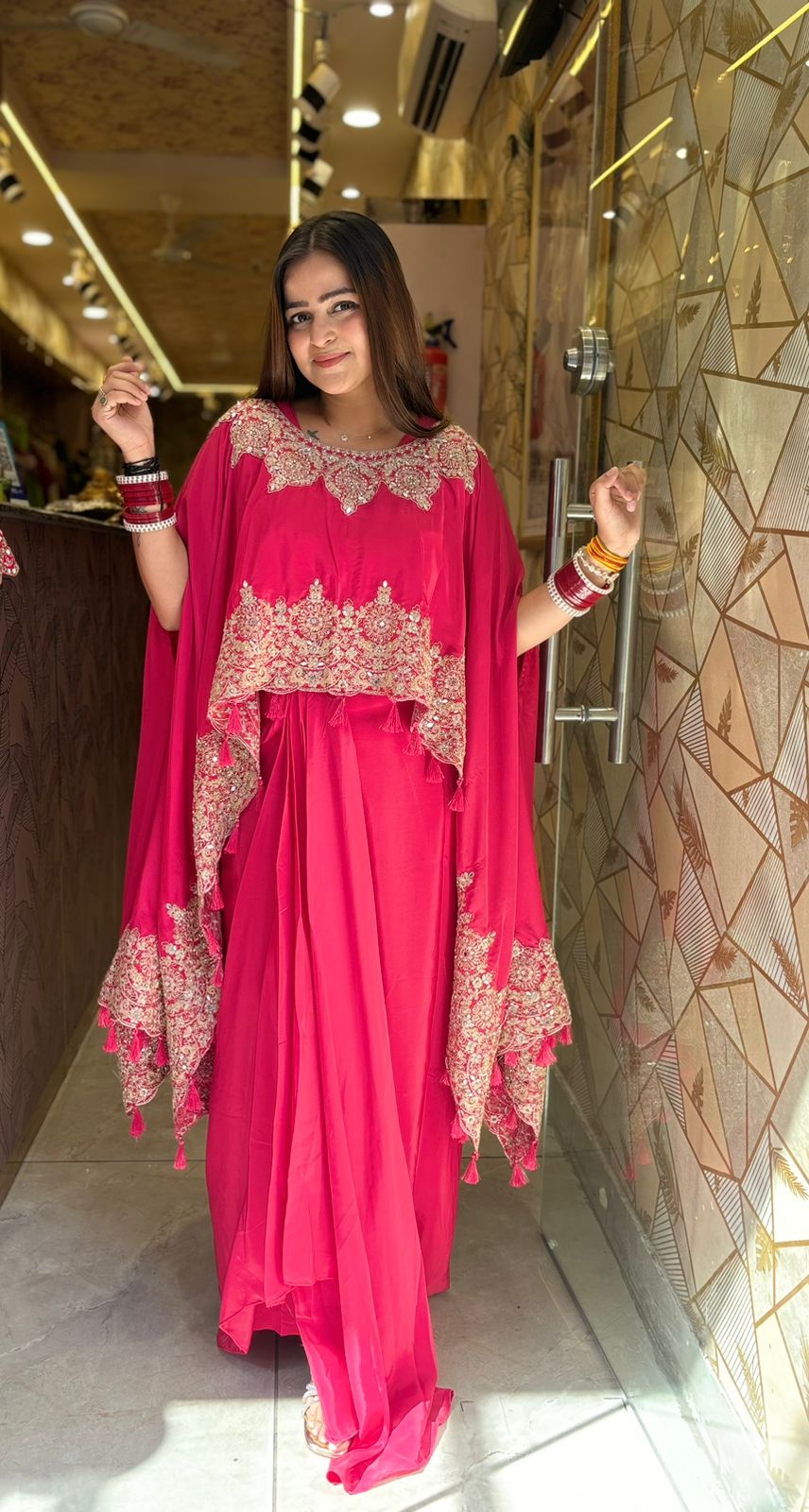 Pink Sia Dhoti 3 piece skirt pattern