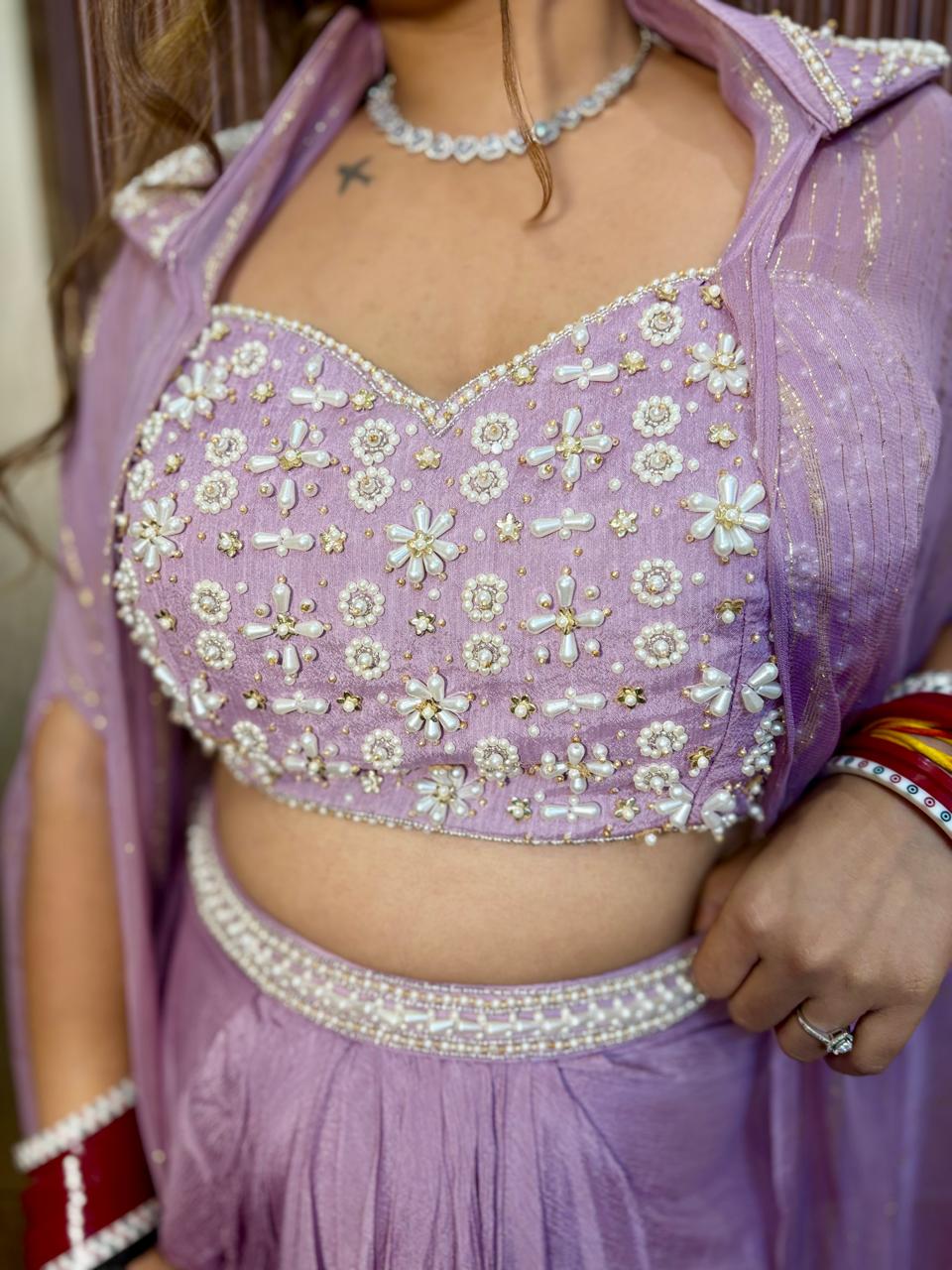 Lilac 3 piece cape set