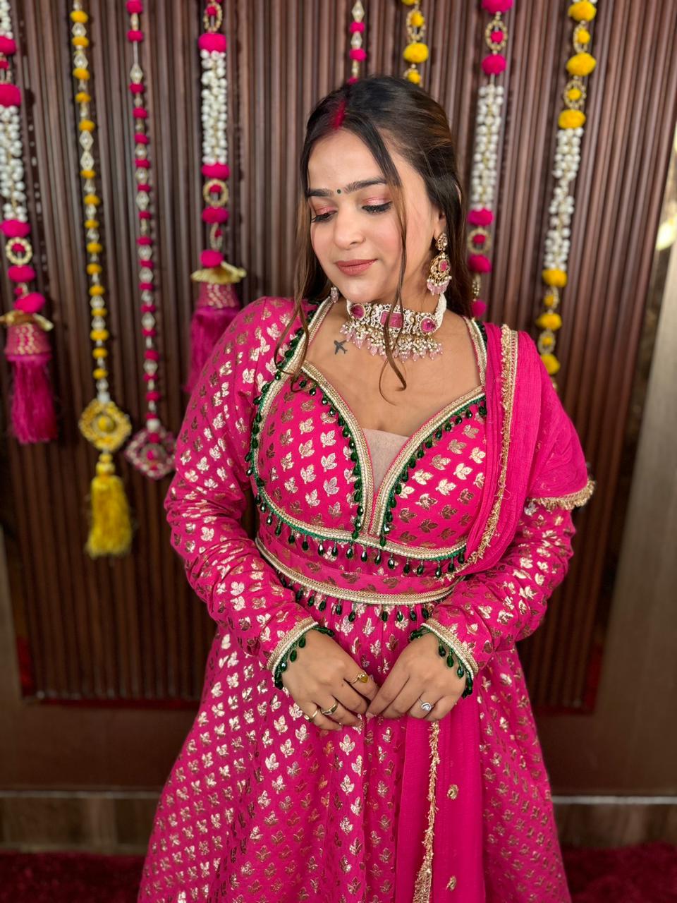 Mehreen Pink Anarkali Suit