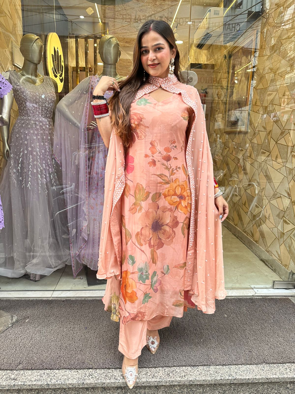 Cape Designer Peach Set