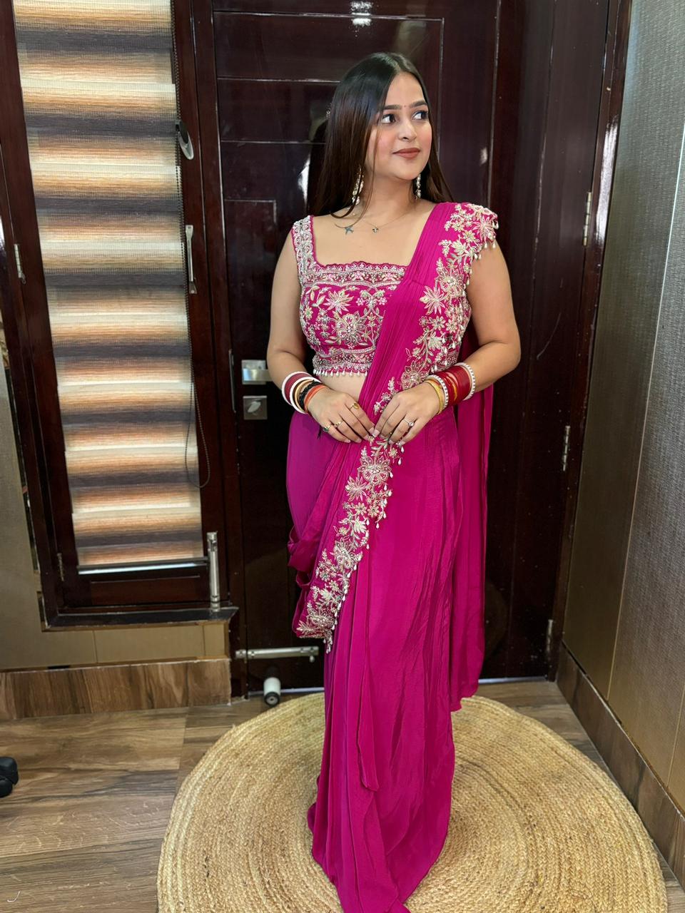 Heera Drape Pink Set