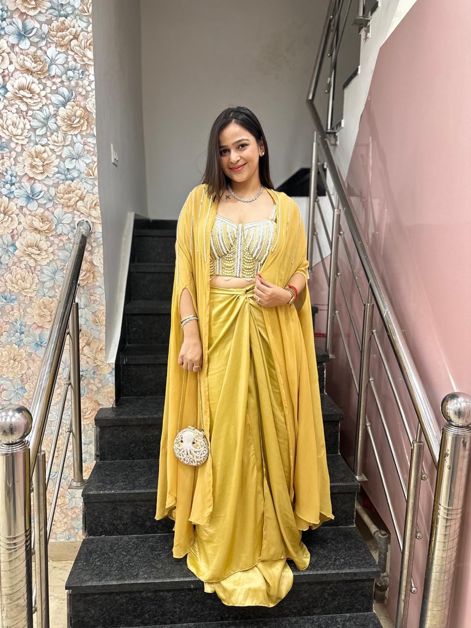 Pearl Gold Indowestern Oufit