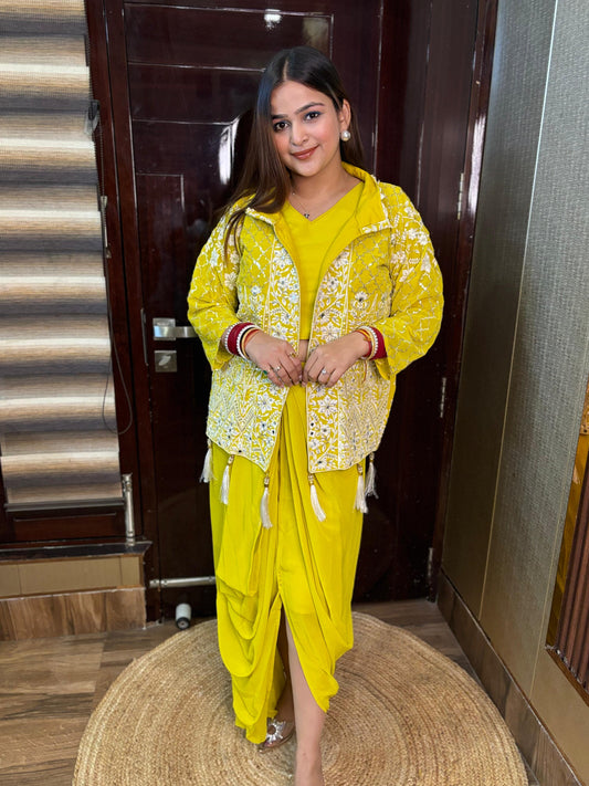Hassi Drape Yellow Jacket Style