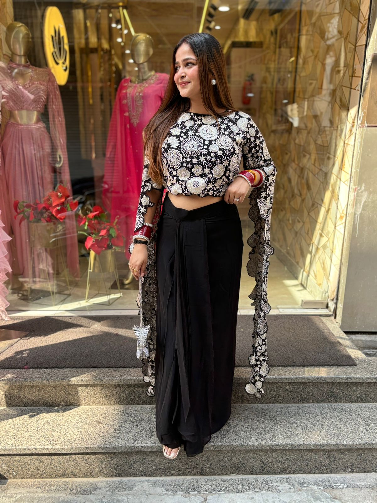 Black Mella Skirt Set