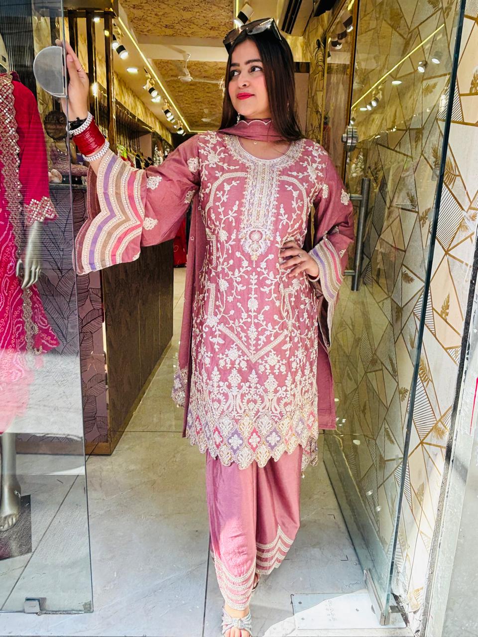 Rose Gold Pakistani Suit