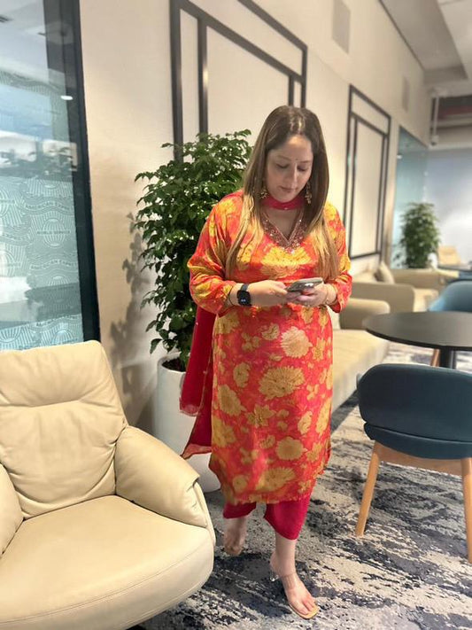 Hemsa Printed  crepe suit