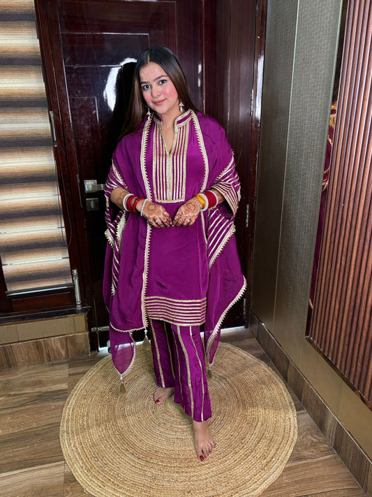 Plum Kurta Cape Set!