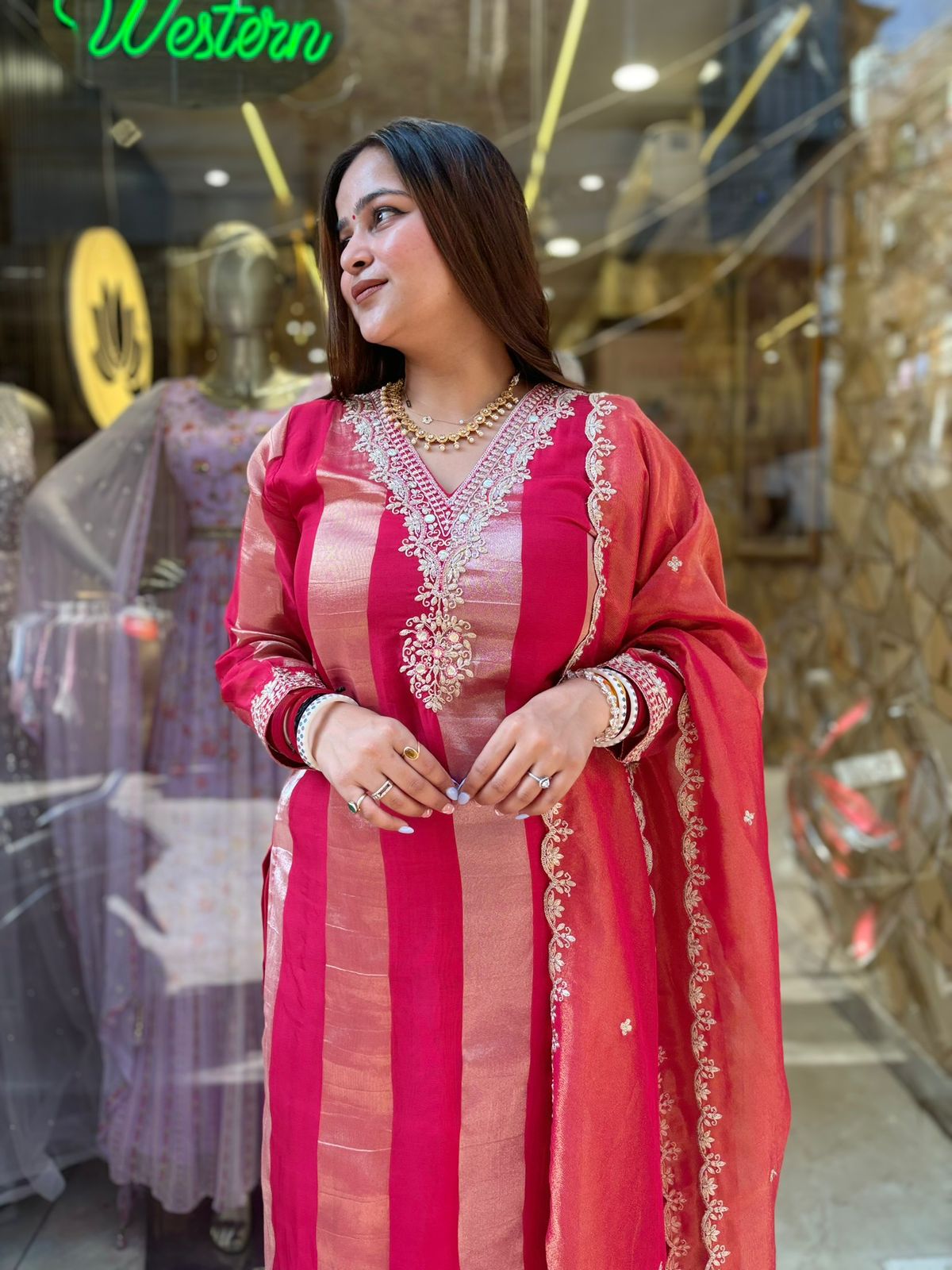 Red Panna Designer suit