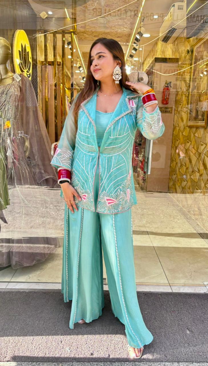 Chetna Mint Jacket style outfit