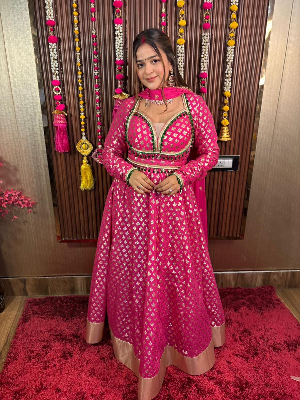 Mehreen Pink Anarkali Suit