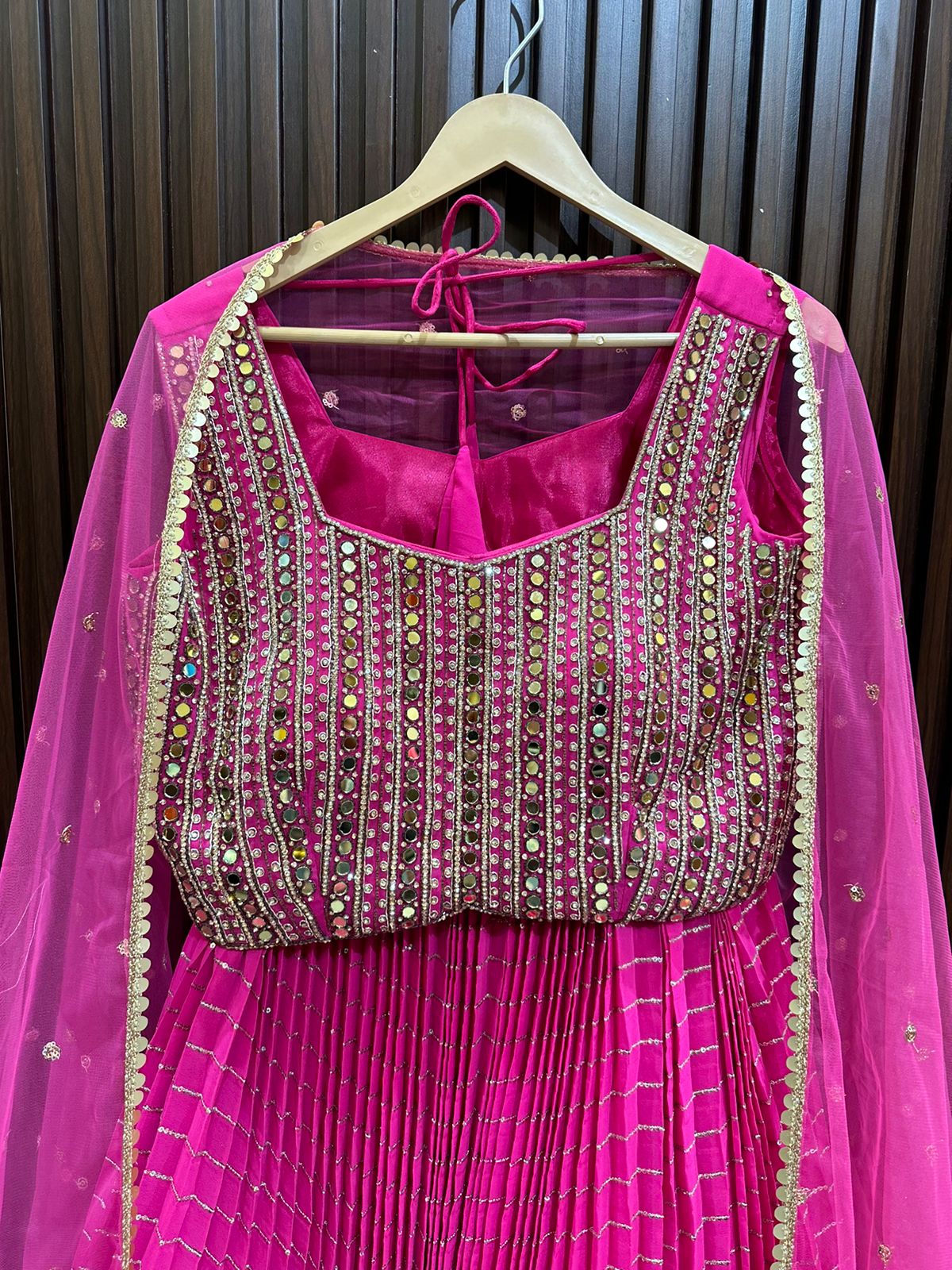 Pink Drape Lehanga Choli