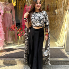 Meera Black 2 pc skirt set